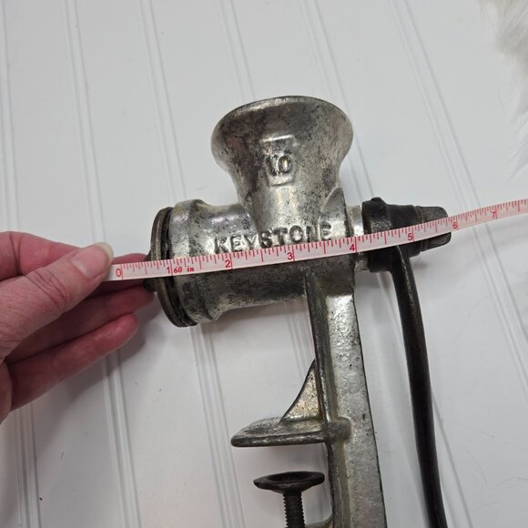 Vintage Antique Meat Grinder Metal Works Kitchen Countertop Clamp Keystone 10 - Picture 7 of 7